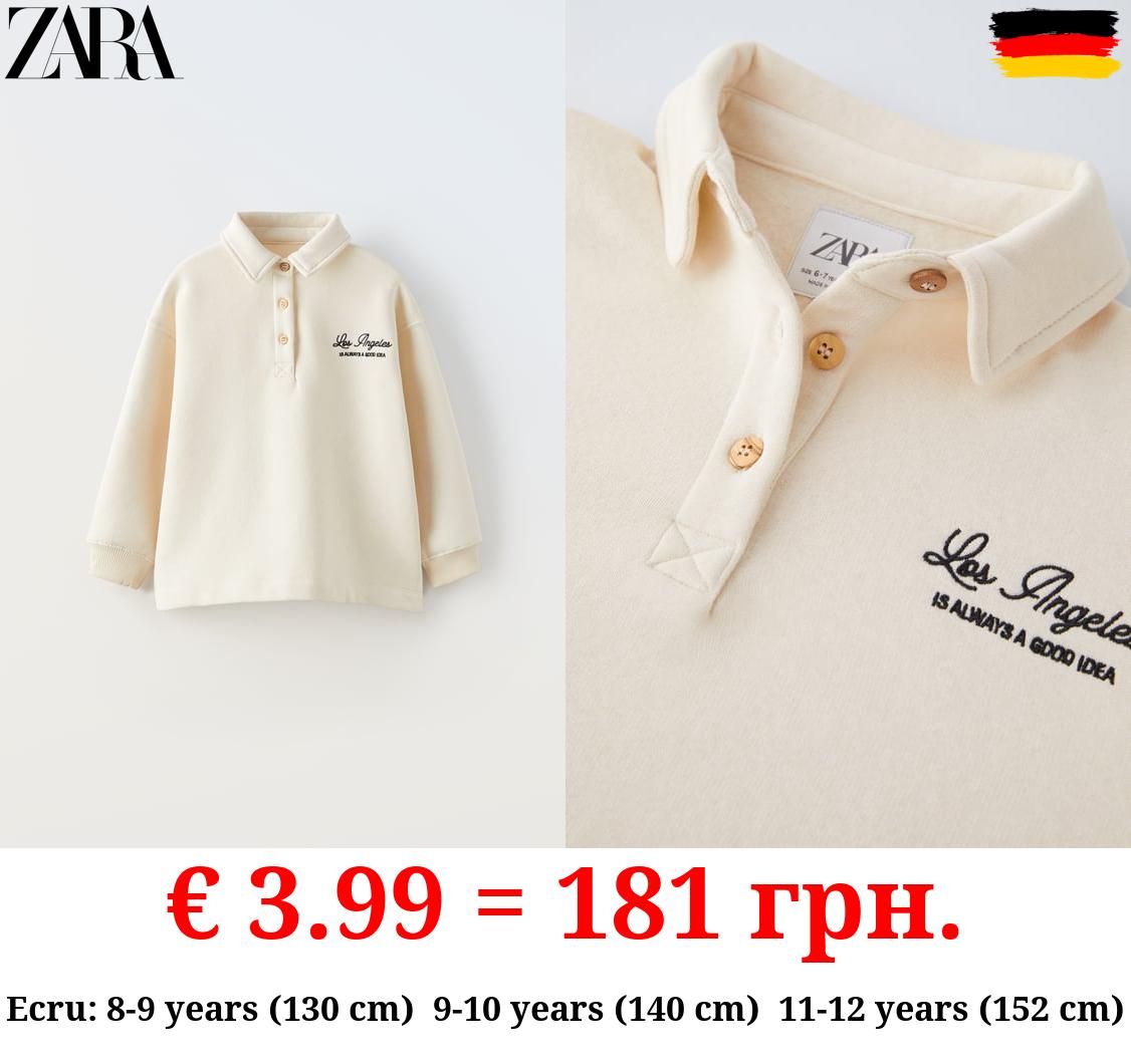 EMBROIDERED POLO SWEATSHIRT