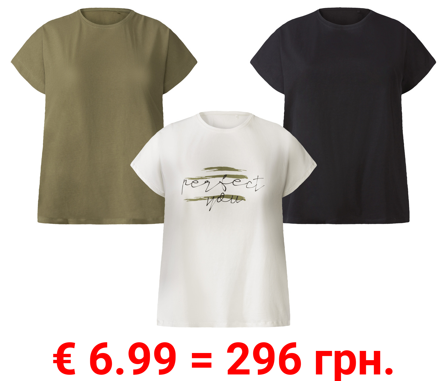 esmara® Damen T-Shirt aus reiner Baumwolle