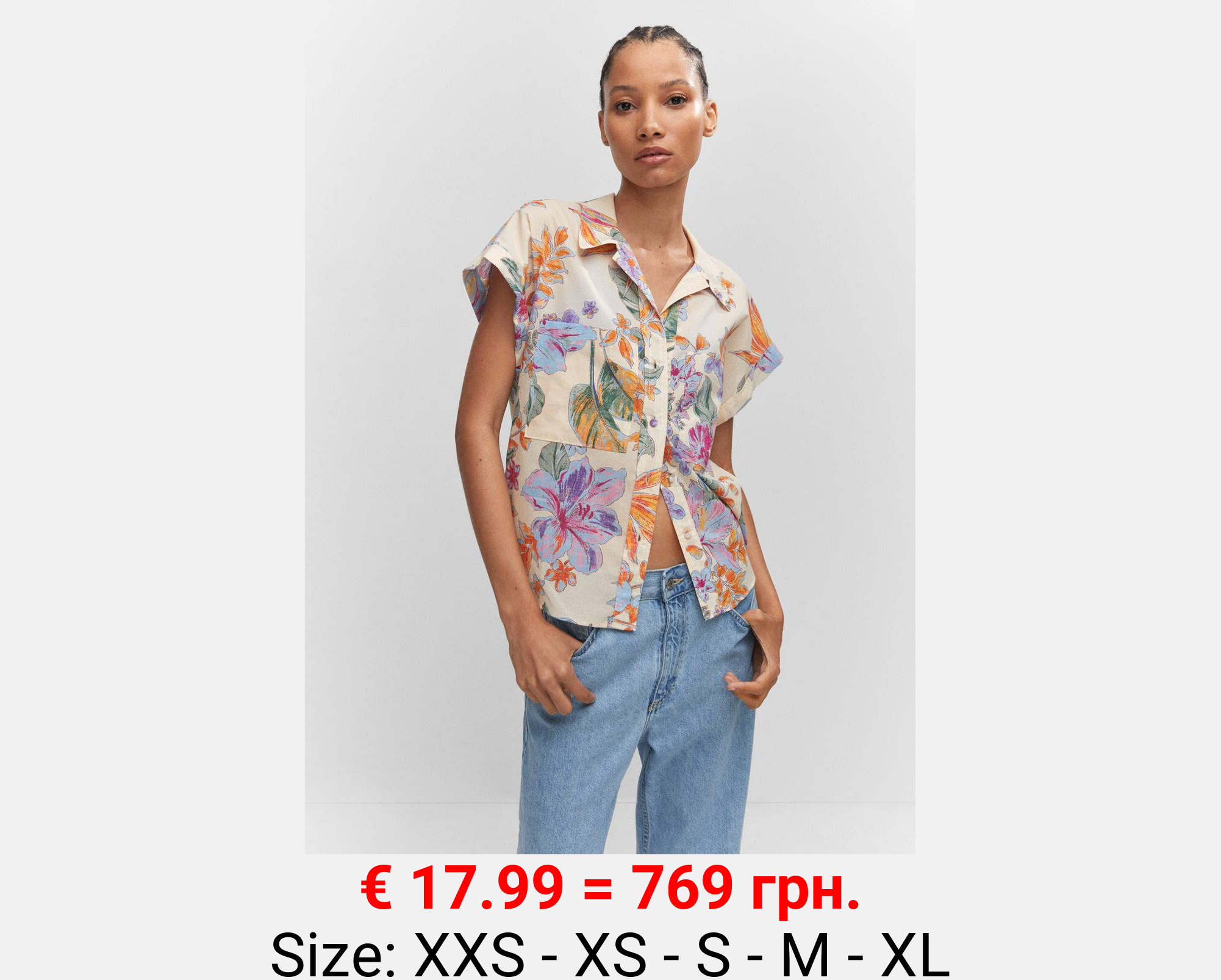 Camisa floral bolsillos