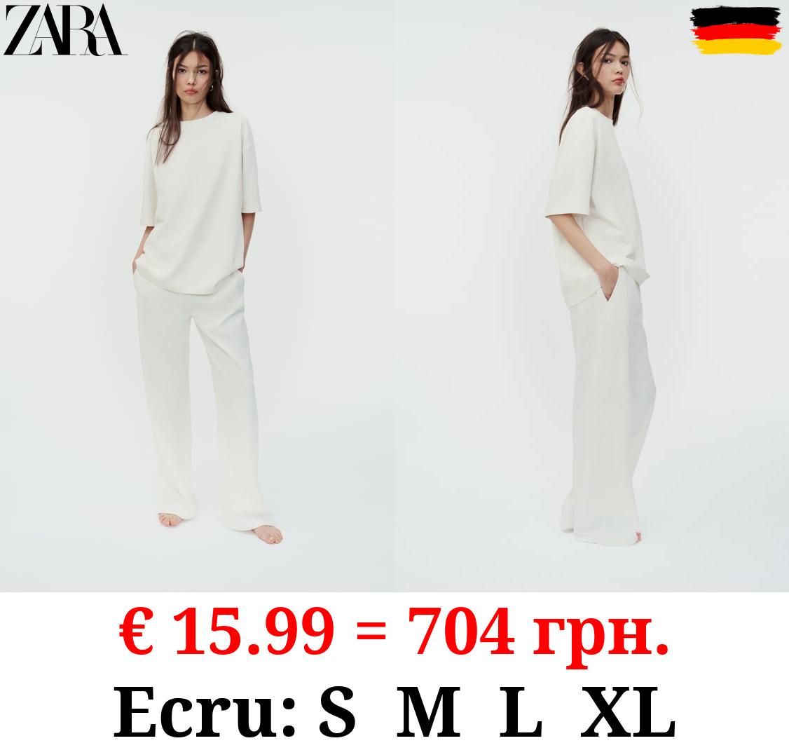 WASHED INTERLOCK TROUSERS