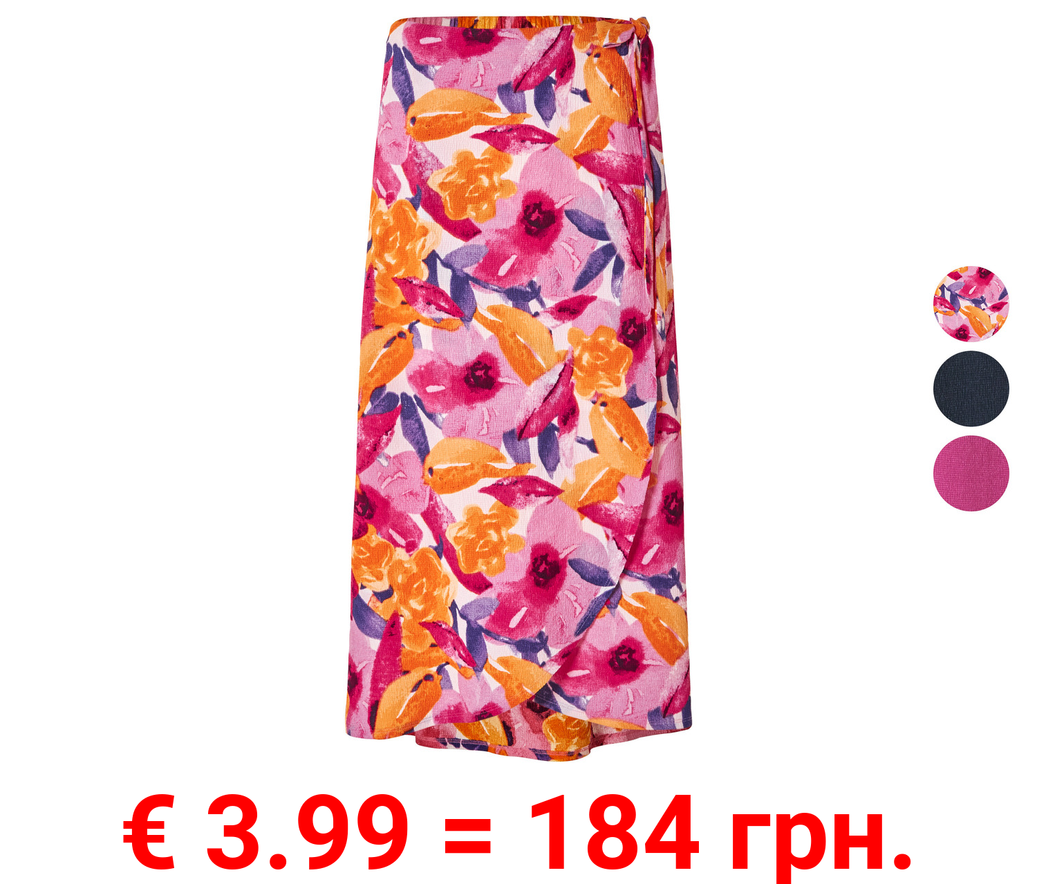 esmara® Damen Wickelrock in Midilänge