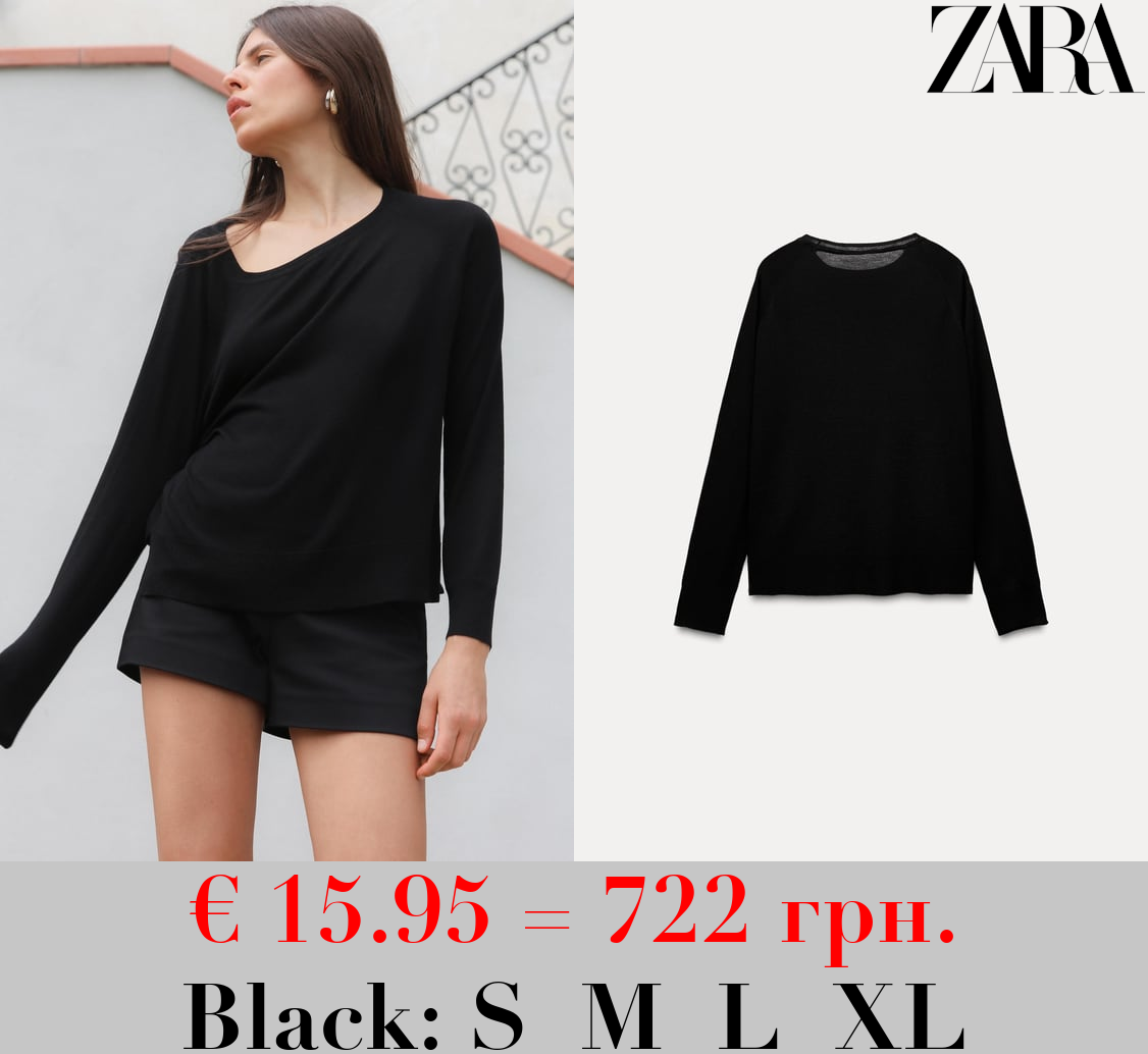 PLAIN FINE KNIT SWEATER