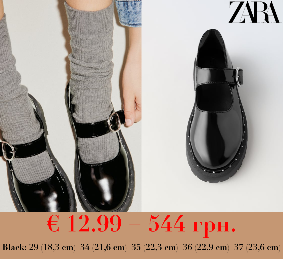 STUDDED MARY JANES WITH TRACK SOLES