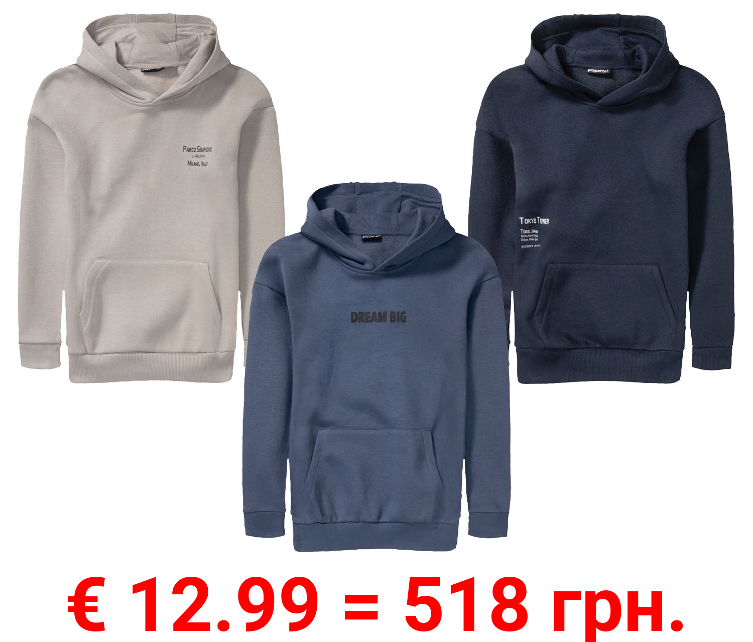 pepperts!® Kinder Jungen Sweatshirt, hoher Baumwollanteil