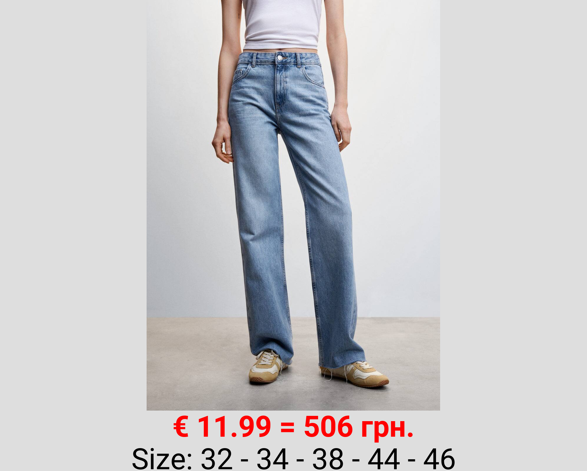 Jeans wideleg tiro medio