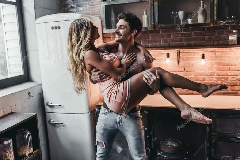 Lesbian Having Sex On Kitchen Table