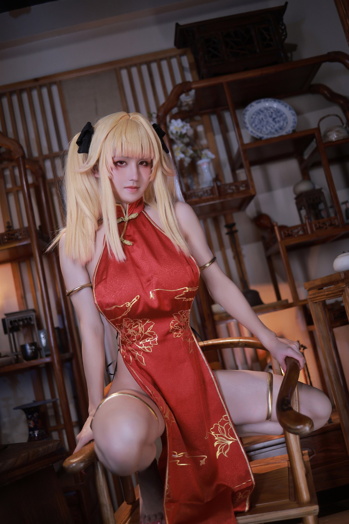 Cosplay 桜满三时 萌姬联合 旗袍 38