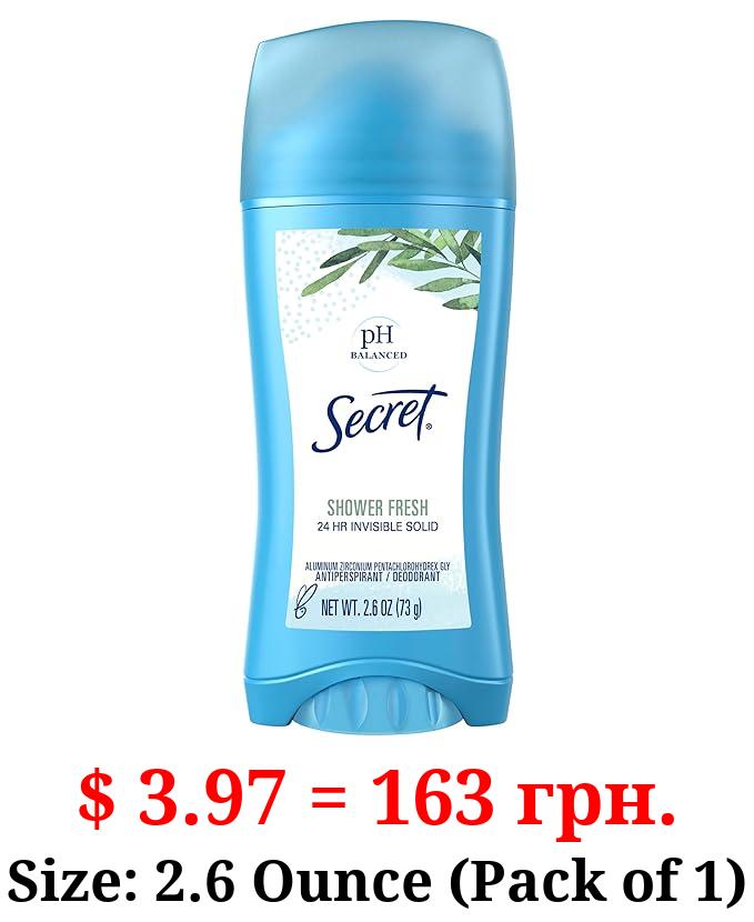 Secret Invisible Solid Antiperspirant and Deodorant for Women, Shower Fresh Scent, 2.6 oz