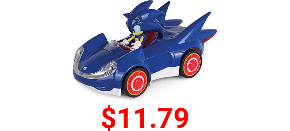 NKOK Sonic The Hedgehog All Stars Racing Pull Back Action, Video Game Legend, Speed Star by Tails, No Batteries Required, Pull Back – Release - and Watch it go, Great Gift