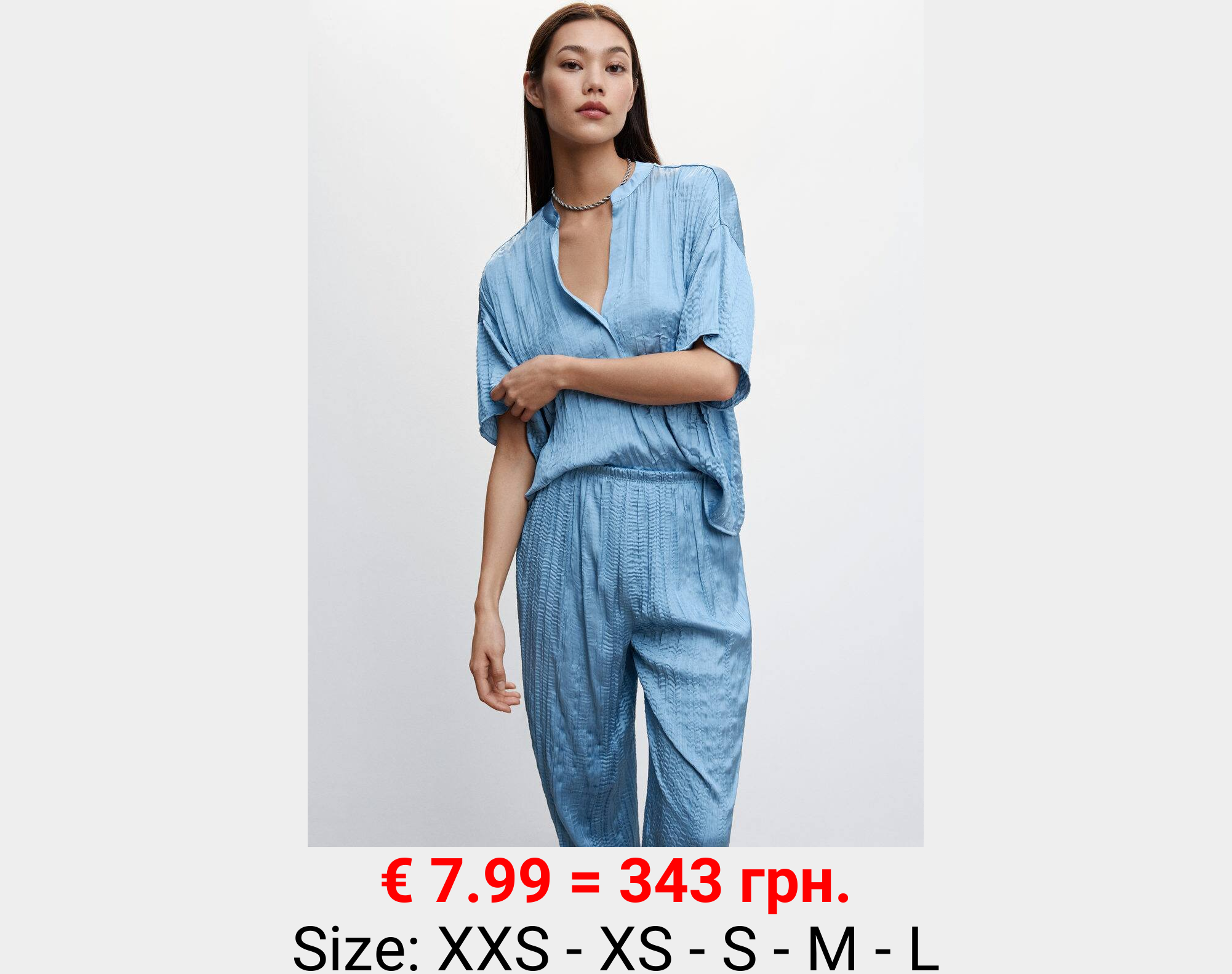 Pantalón plisado satinado