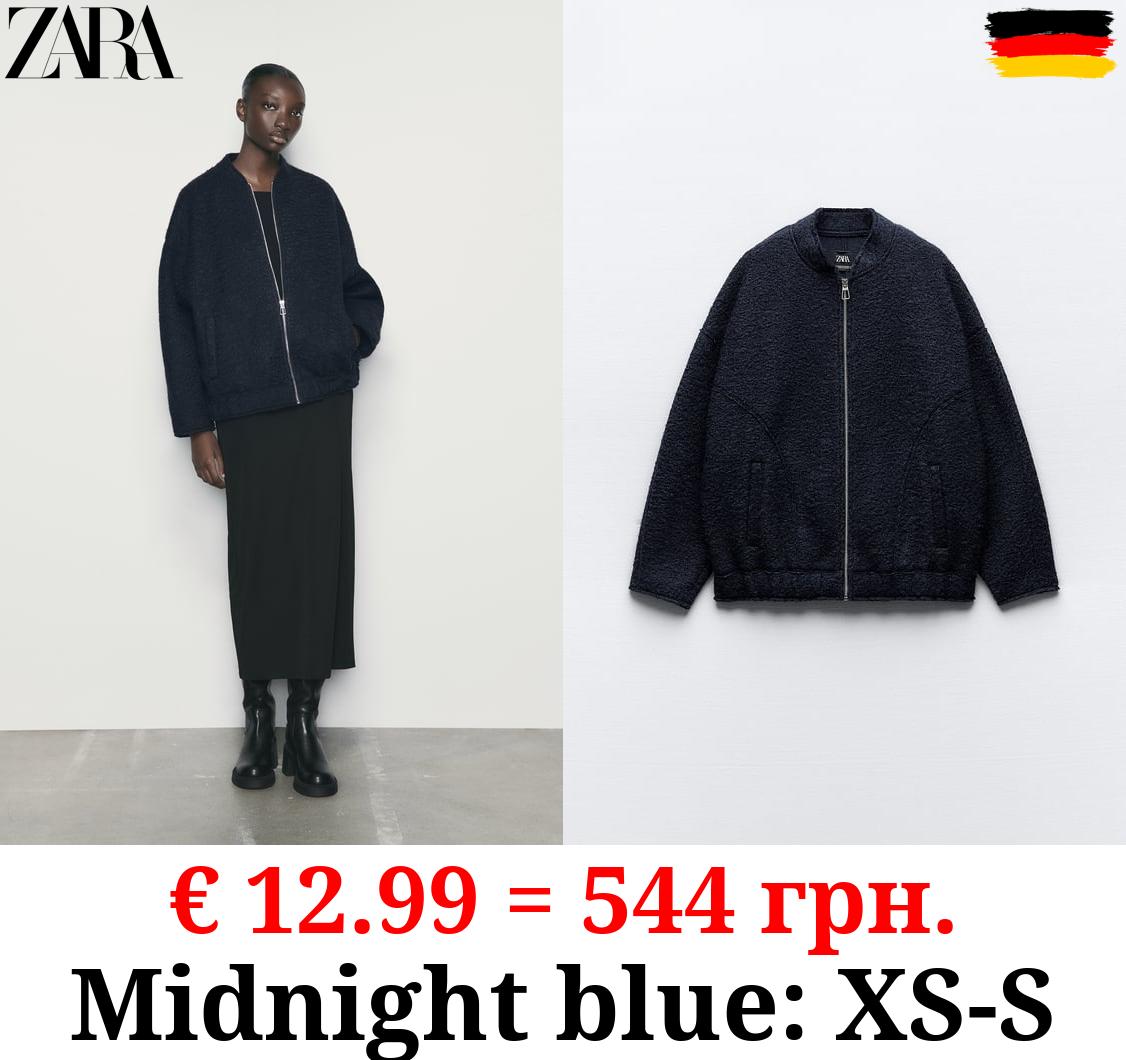 BOUCLÉ OVERSIZE BOMBER JACKET