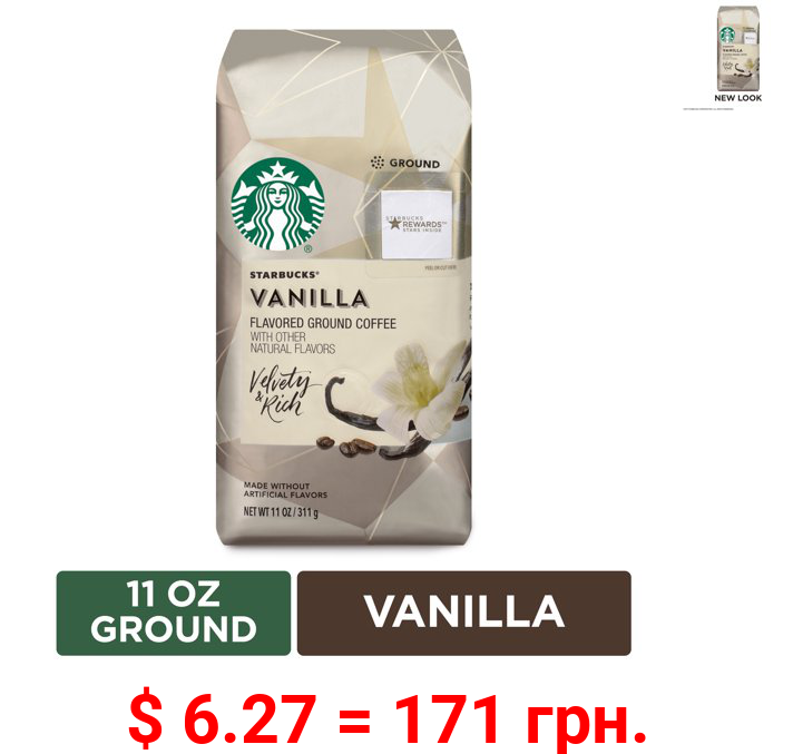 Starbucks Flavored Ground Coffee — Vanilla — No Artificial Flavors — 1 bag (11 oz.)
