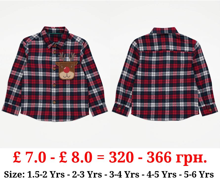 Red Reindeer Pocket Checked Shirt