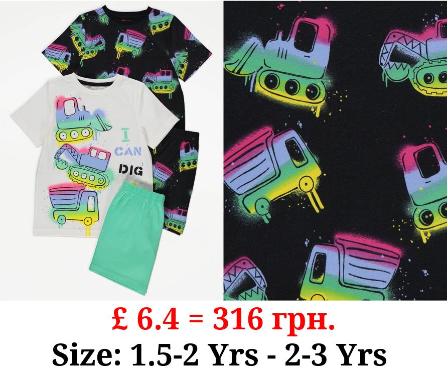 Digger Short Pyjamas 2 Pack