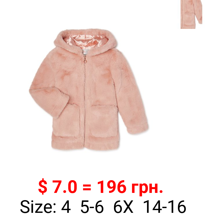 Urban Republic Girls' Faux Hooded Zip-Up Coat, Sizes 4-6X
