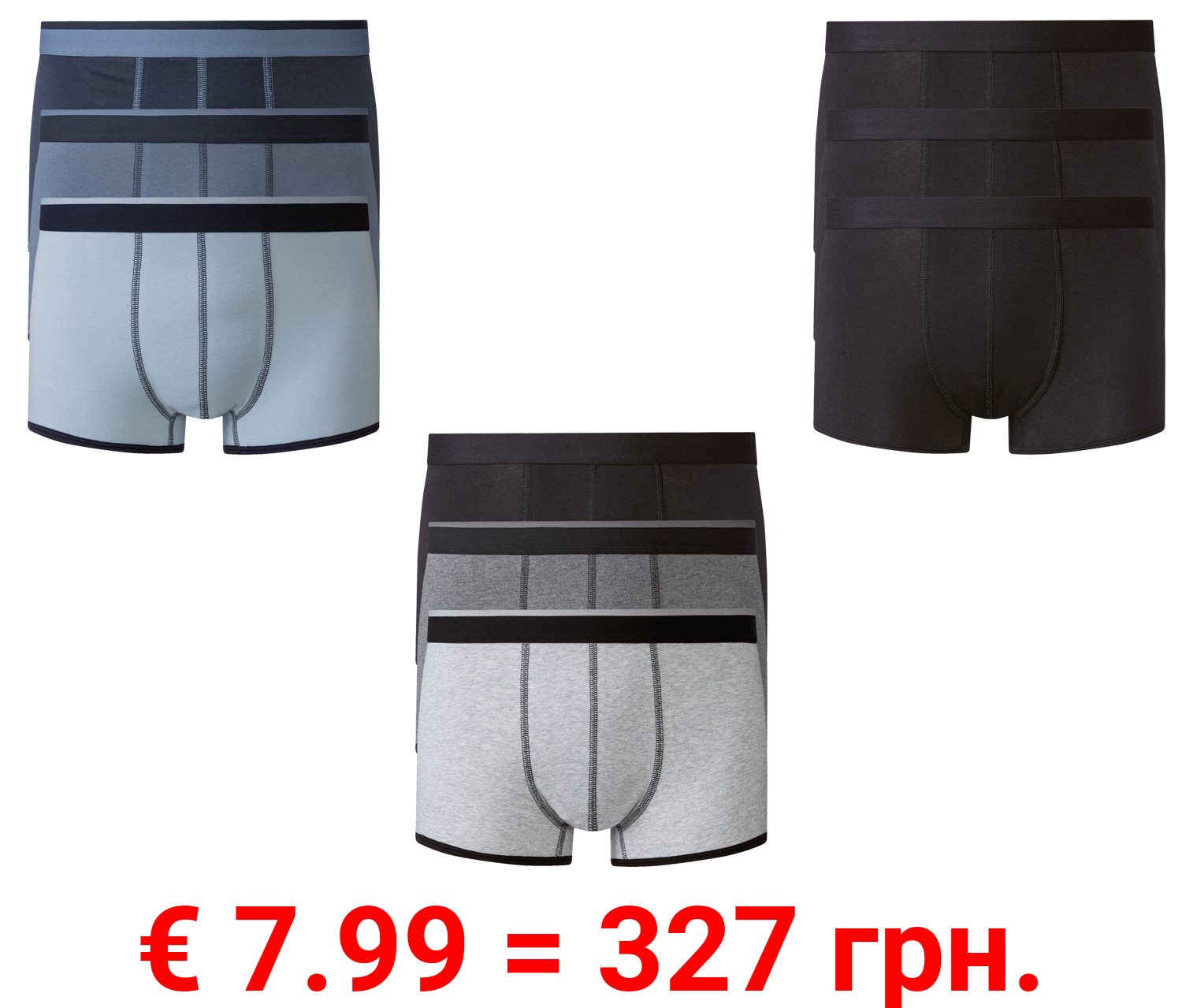 LIVERGY® Herren Boxer, 3 Stück, hoher Baumwollanteil