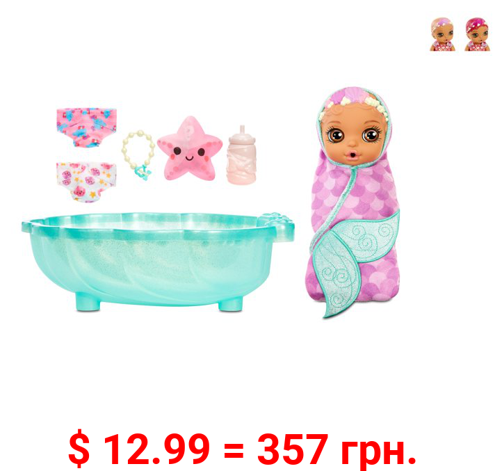 BABY born Surprise Mermaid Surprise – Baby Doll with Purple Towel and 20+ Surprises
