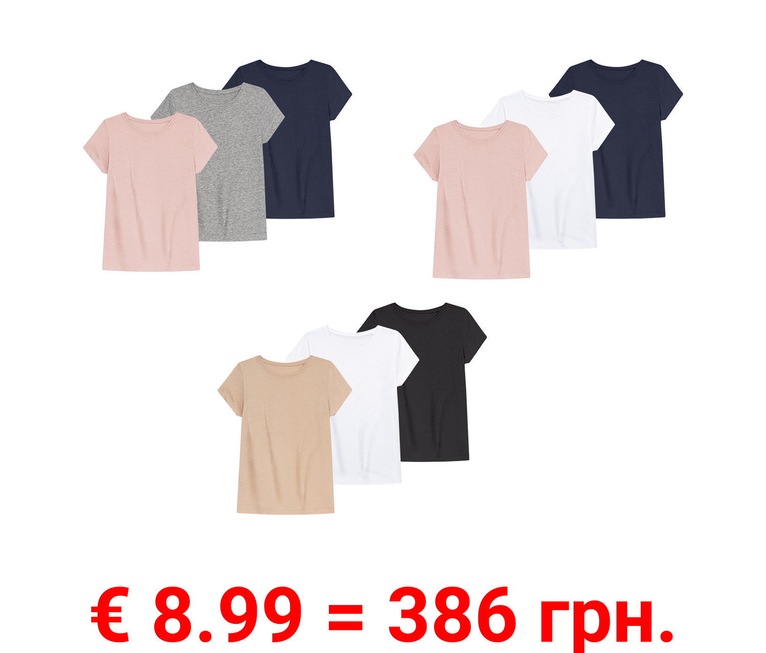 pepperts!® Kinder Mädchen T-Shirts, 3 Stück, mit Rundhalsausschnitt