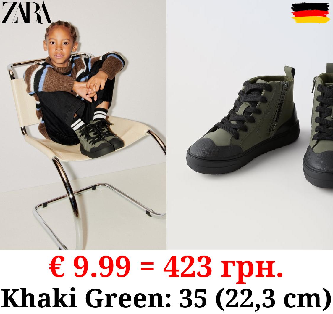 CONTRAST HIGH-TOP SNEAKERS