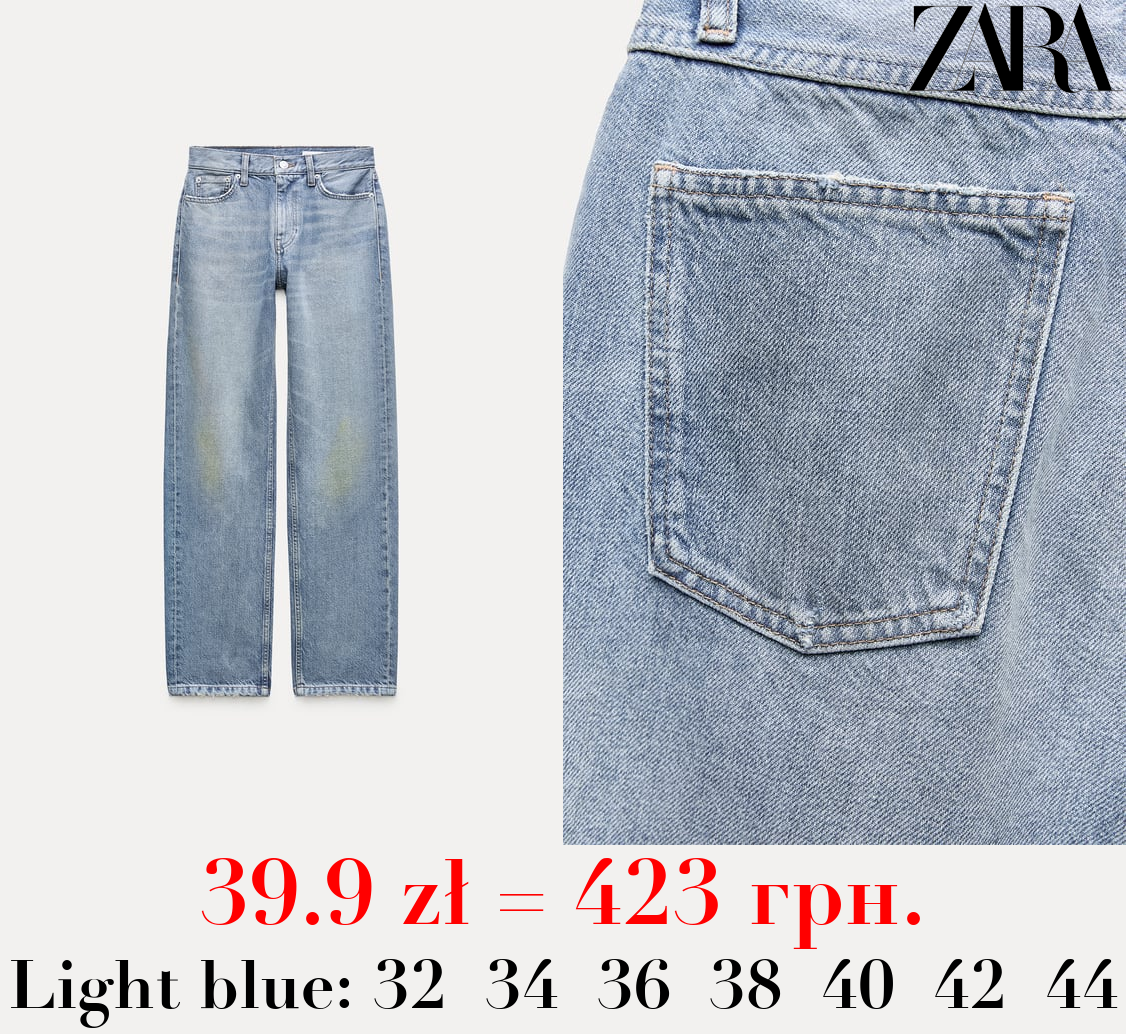 ZW COLLECTION STRAIGHT-LEG MID-RISE JEANS