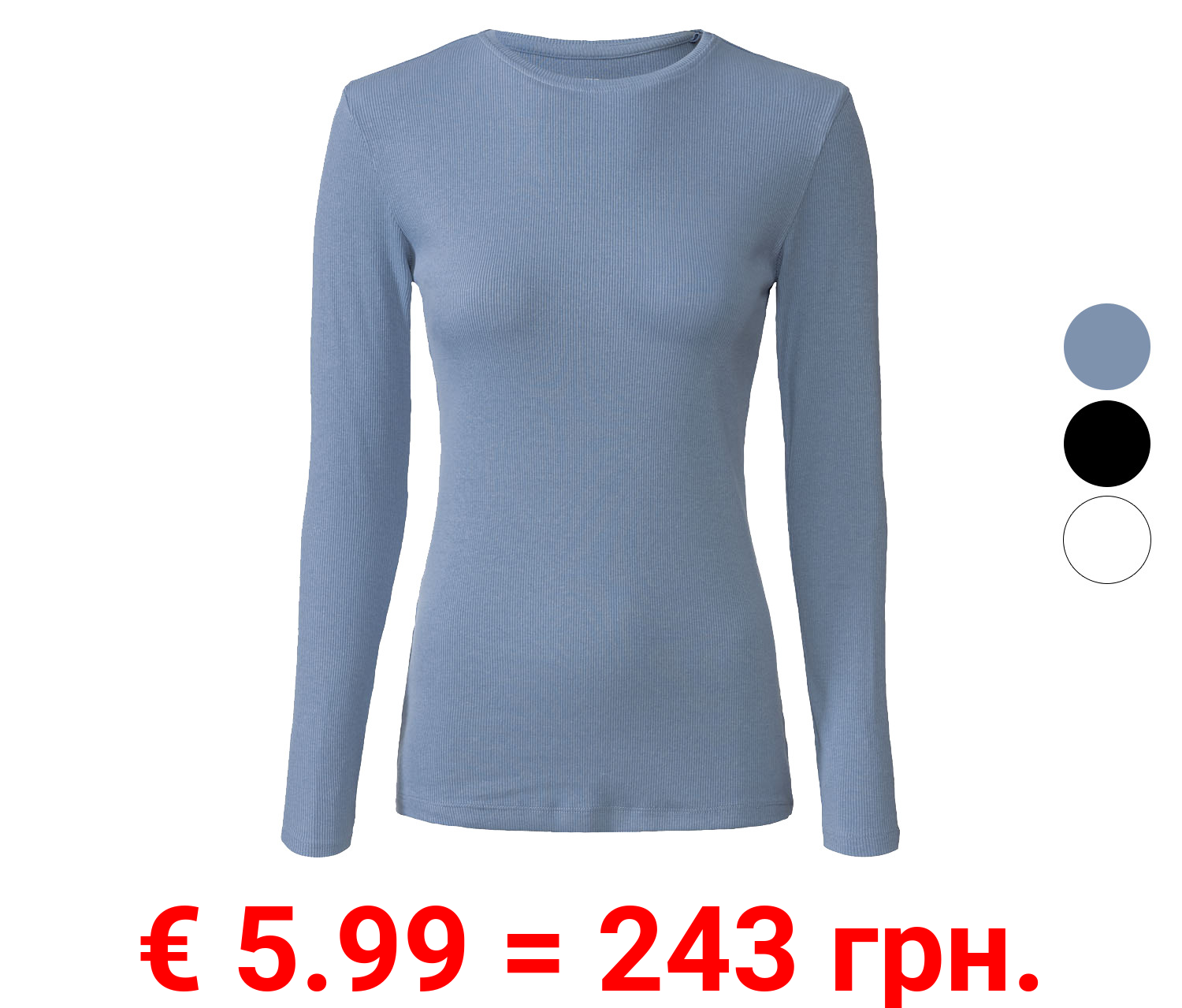 esmara Damen Rippshirt, figurbetont geschnitten