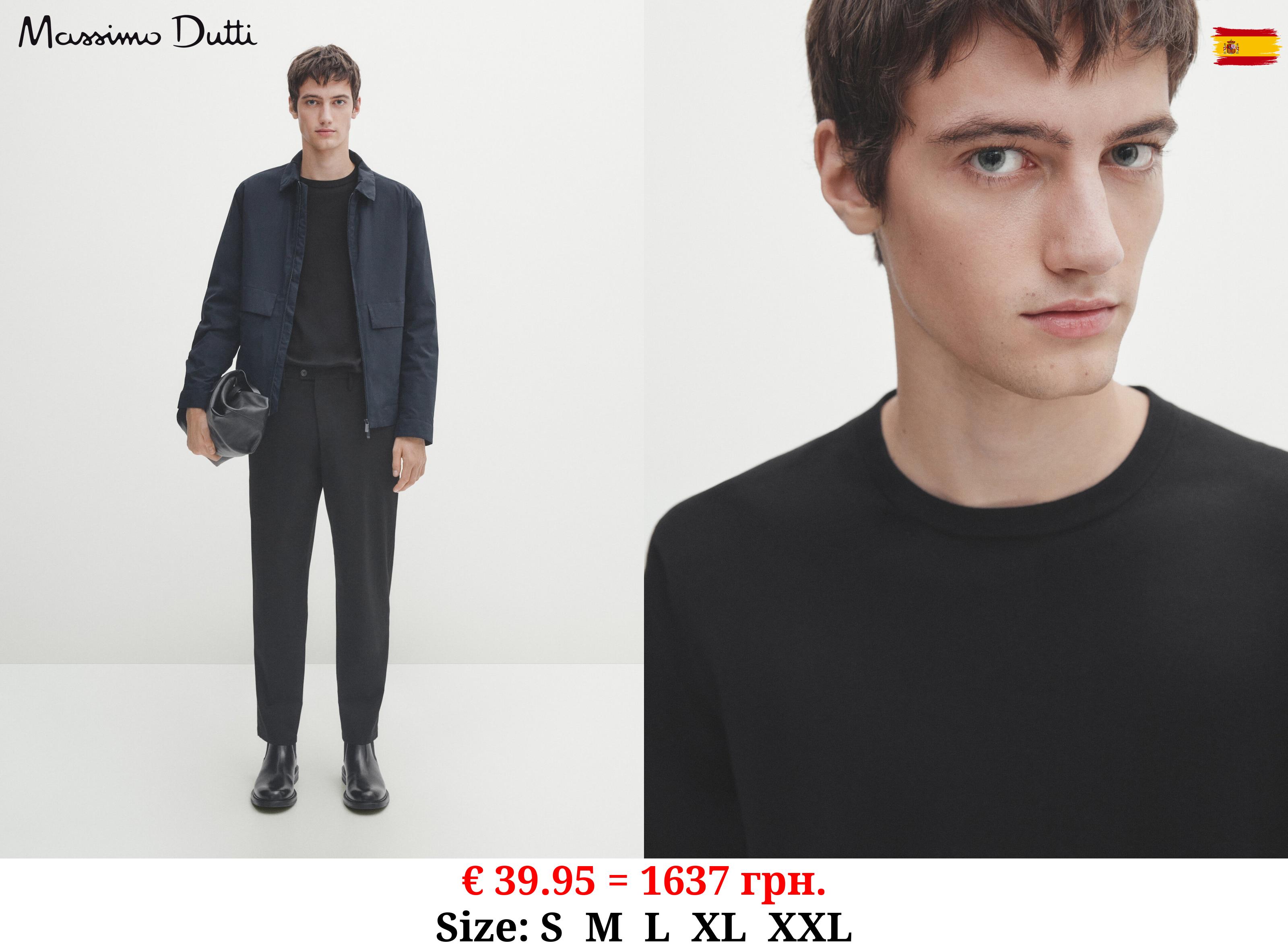 Short sleeve cotton knit sweater BLACK