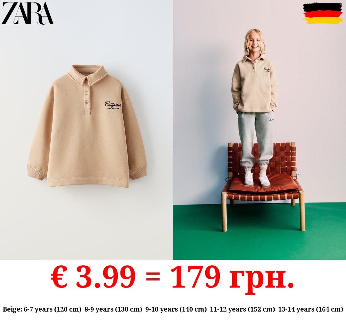 EMBROIDERED POLO SWEATSHIRT