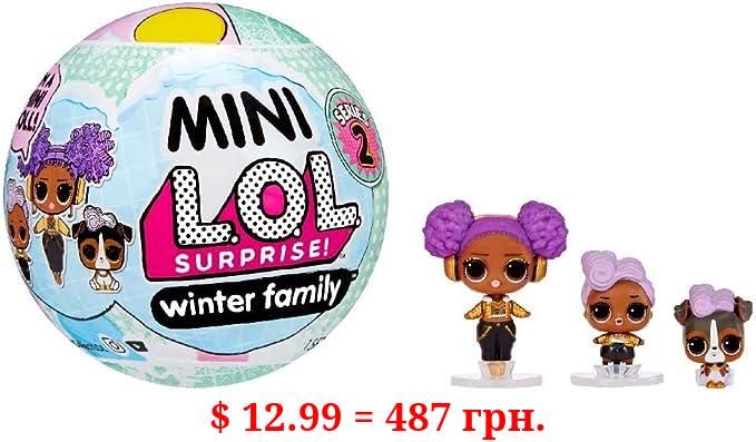 L.O.L. Surprise! Mini Winter Family with Doll, Lil Sis and Pet with 5+ Surprises- Collectible Dolls, Holiday Toys, Stocking Stuffers, Great Gift for Kids Ages 4 5 6+ Years Old & Collectors