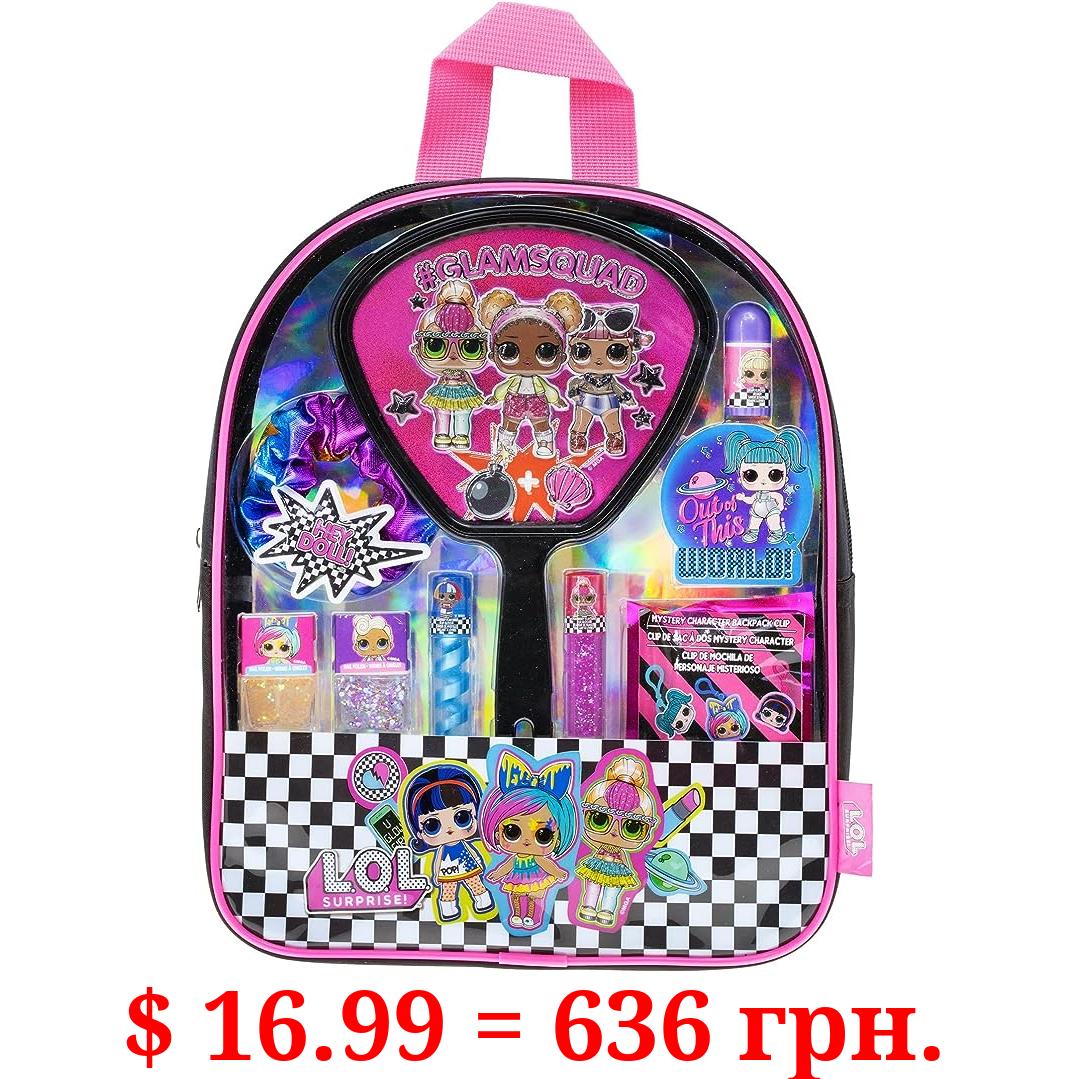 L.O.L. Surprise! Townley Girl Backpack Cosmetic Makeup Set 10 Pieces, Including Lip Gloss, Nail Polish, Scrunchy, Mirror and Surprise Keychain, Ages 5+ Perfect for Parties, Sleepovers and Makeovers