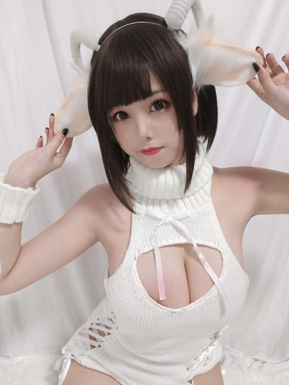 蜜汁猫裘-白丝毛衣[40P3V] 18