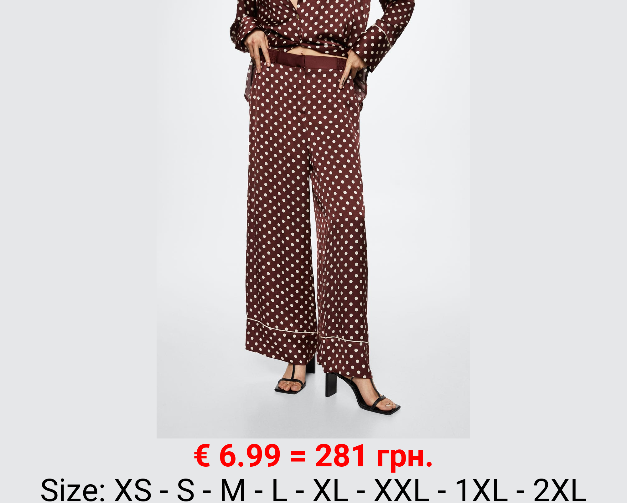 Pantalón satinado lunares