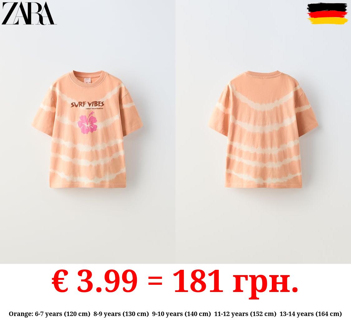 TIE-DYE T-SHIRT WITH SLOGAN