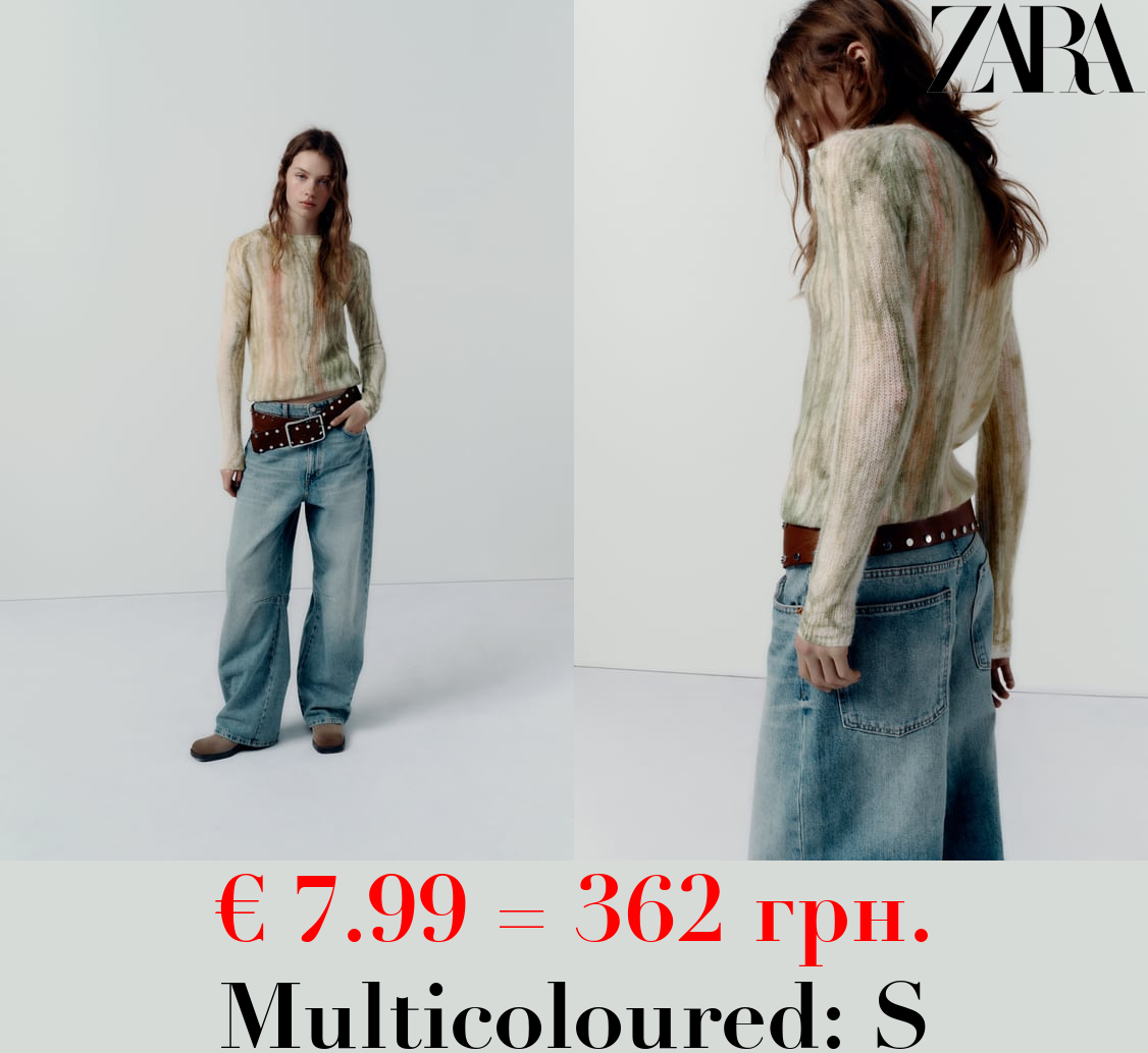 ALPACA AND WOOL BLEND TIE-DYE KNIT SWEATER