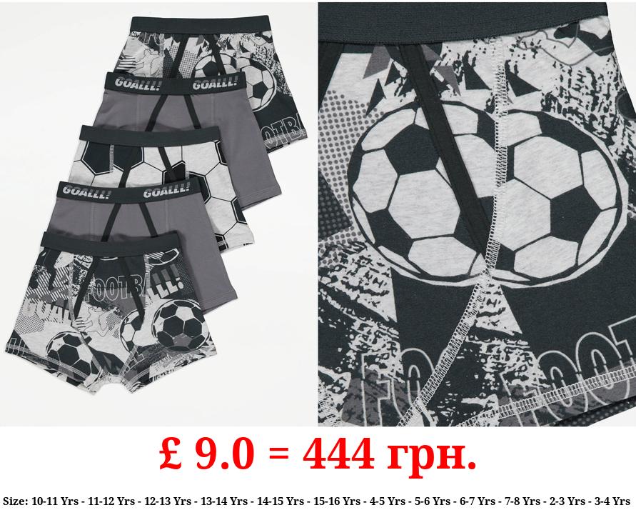 Grey Football Trunks 5 Pack