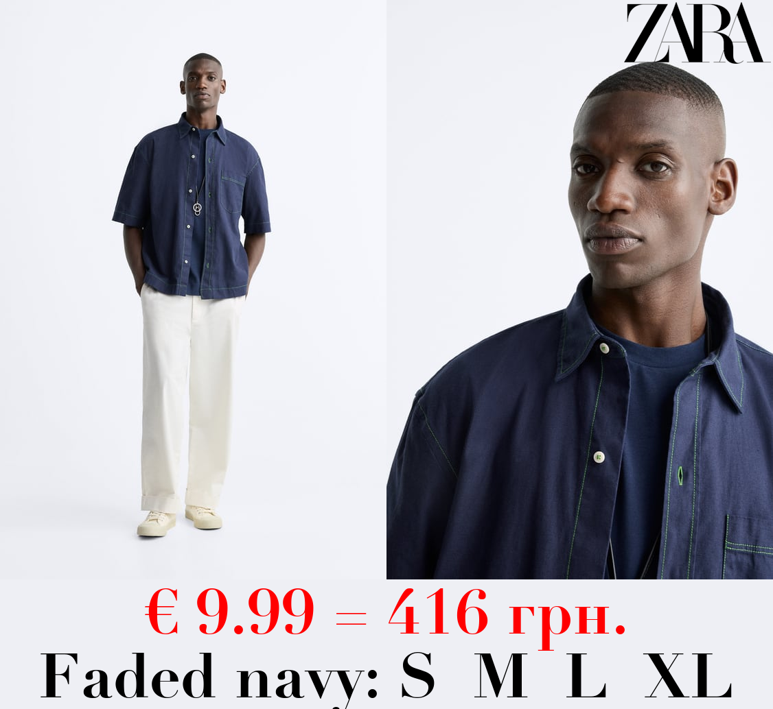 SHIRT WITH CONTRASTING TOPSTITCHING