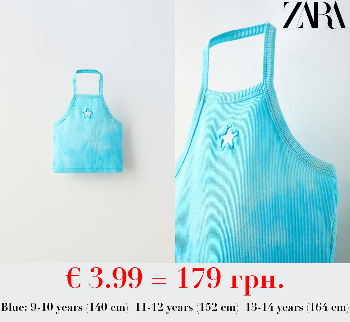 TIE-DYE TOP WITH CUT-OUT DETAIL