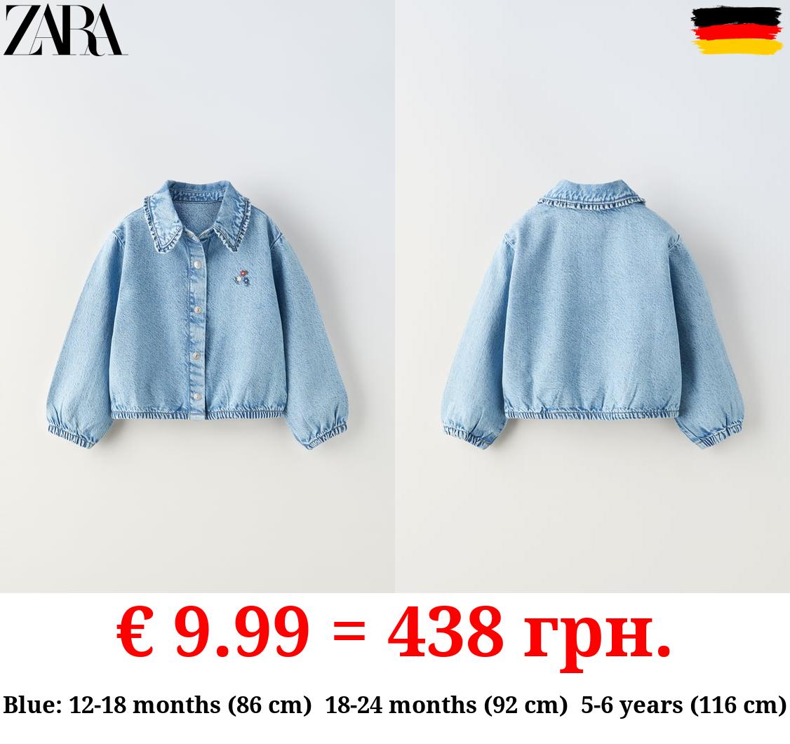 FLORAL EMBROIDERY DENIM SHIRT