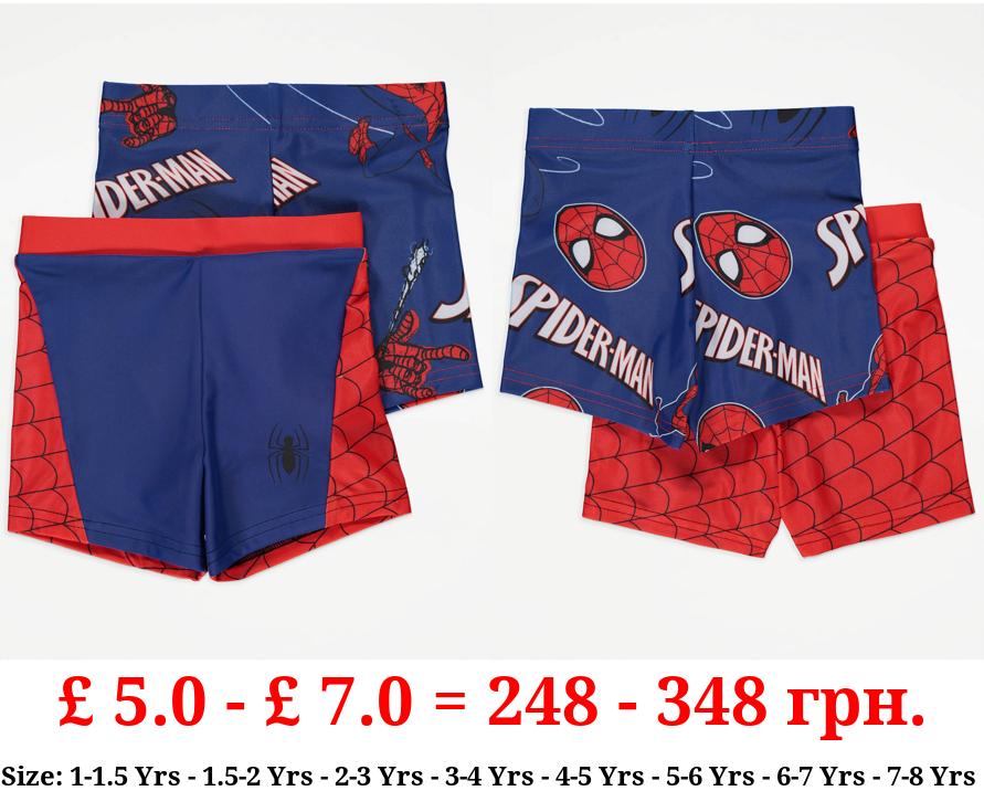 Marvel Spider-Man Blue Swim Trucks 2 Pack