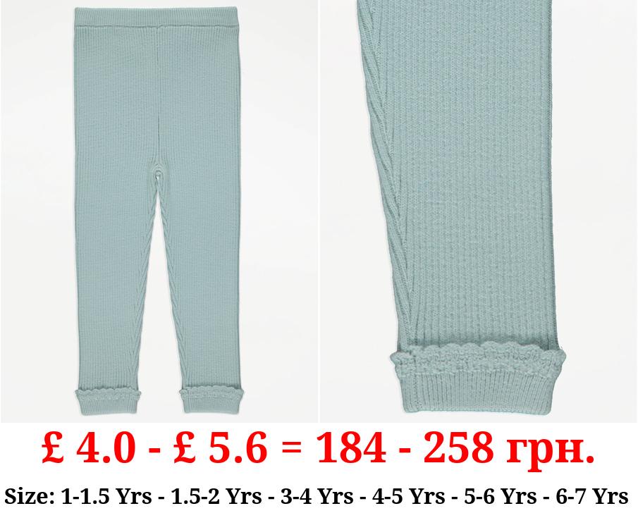 Sage Green Ribbed Leggings