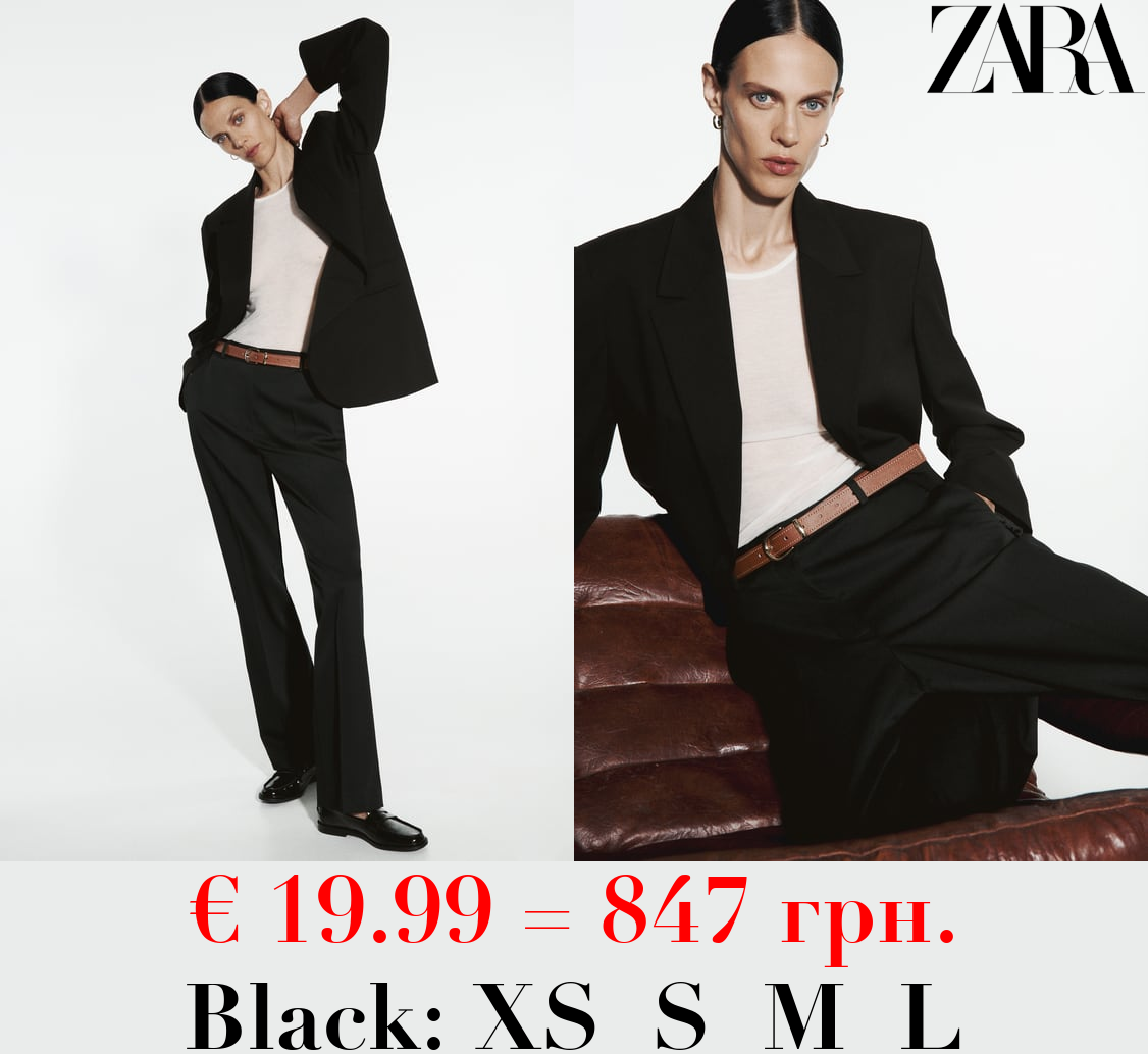 STRAIGHT FIT TROUSERS WITH BELT