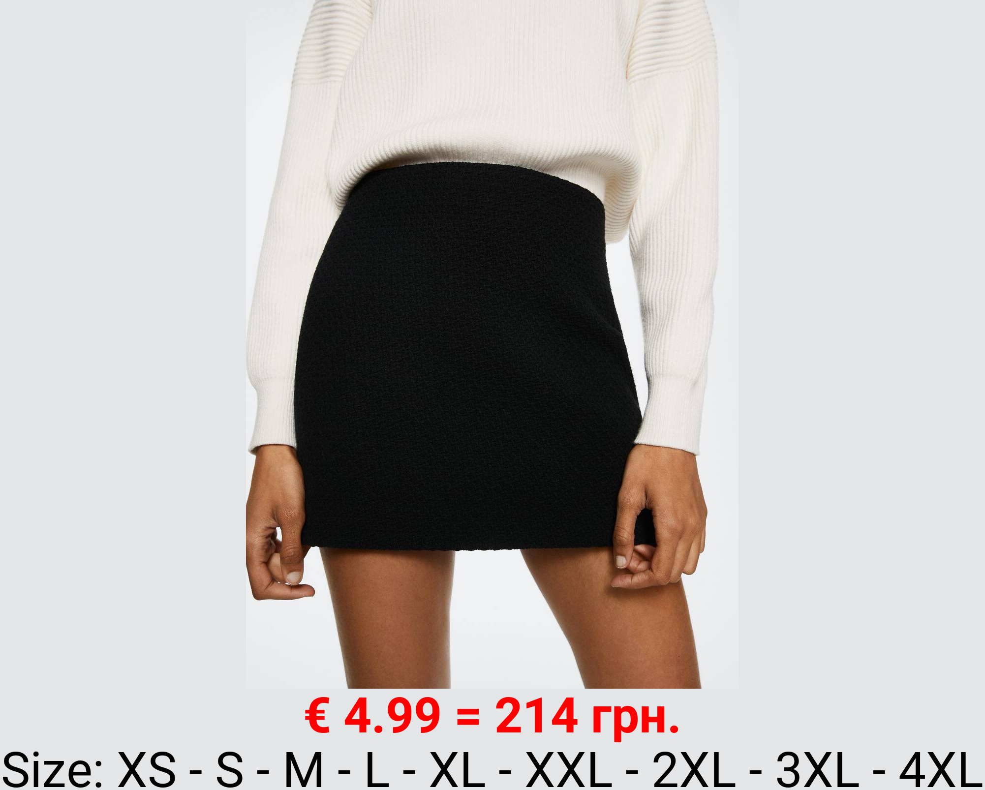 Minifalda tweed algodón