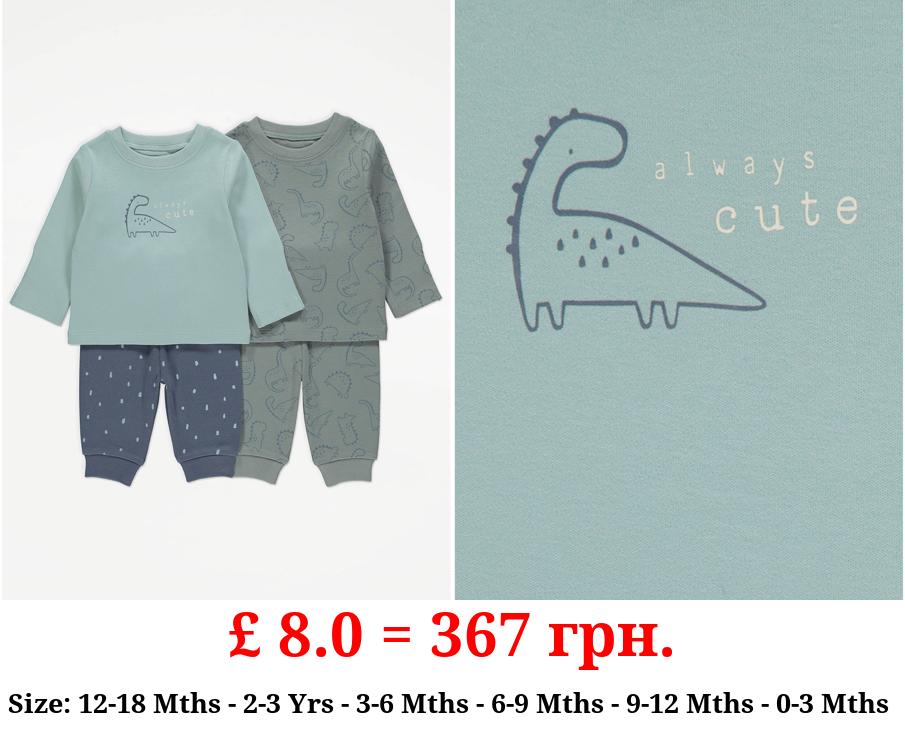 Dinosaur Long Sleeve Pyjamas 2 Pack