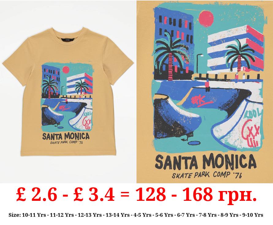 Yellow Santa Monica Skate Park T-Shirt