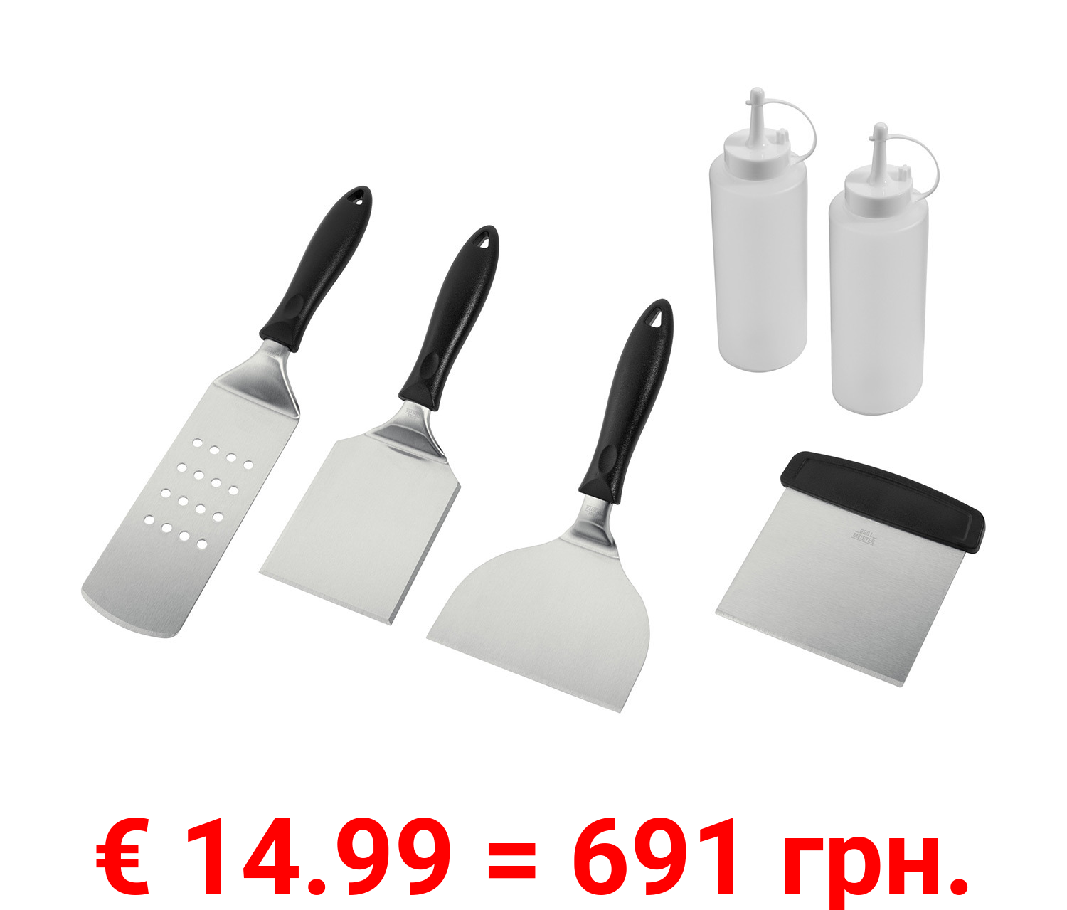 GRILLMEISTER Edelstahl Grillspachtel Set 6 tlg.