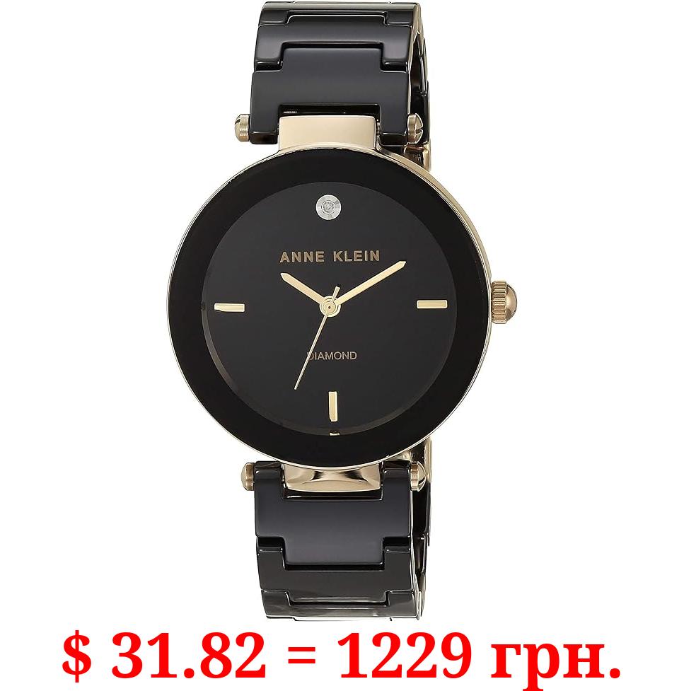 Anne Klein Women's Genuine Diamond Dial Ceramic Bracelet Watch