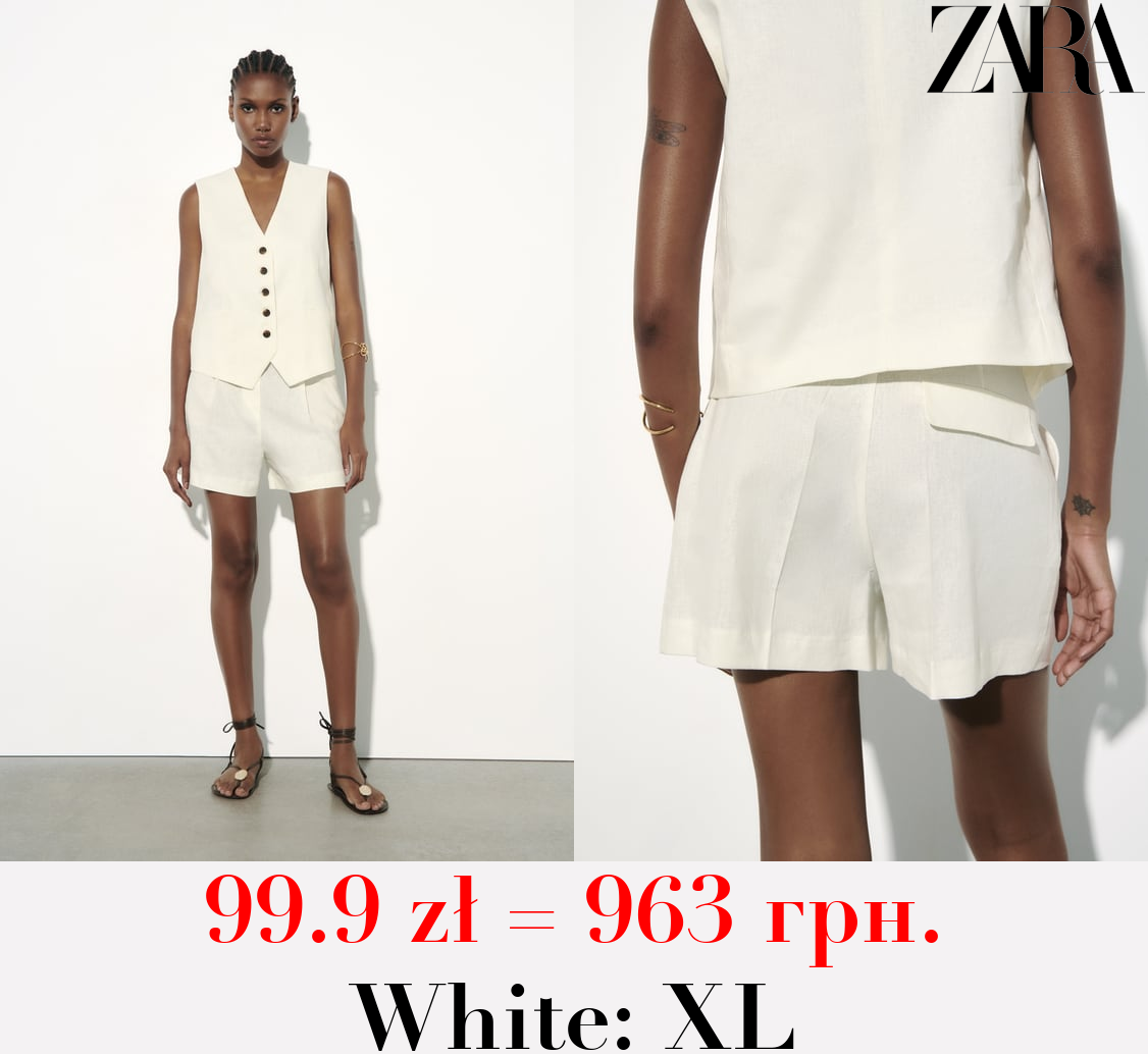 TAILORED LINEN BLEND WAISTCOAT