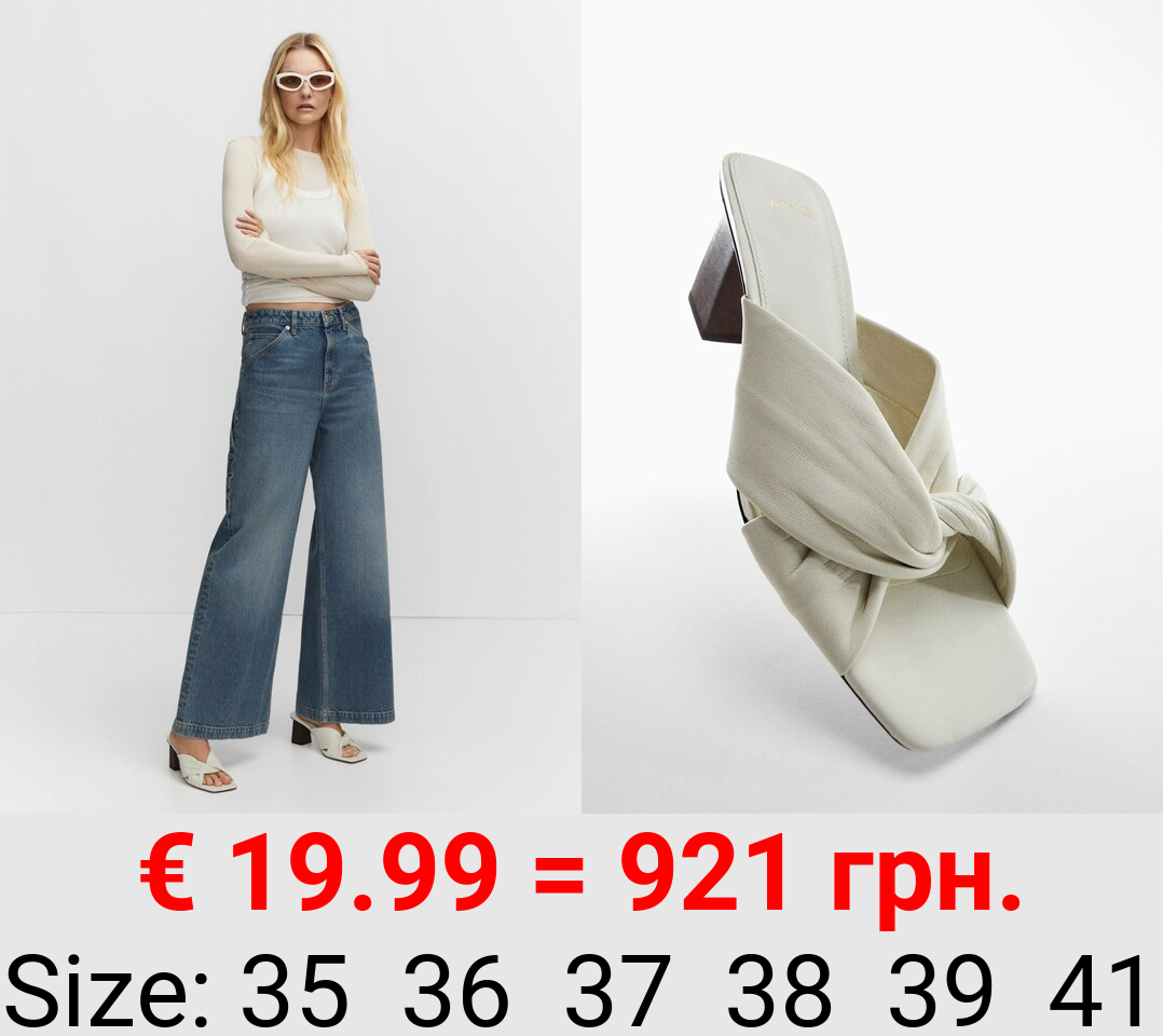 Sandalia cruzada piel