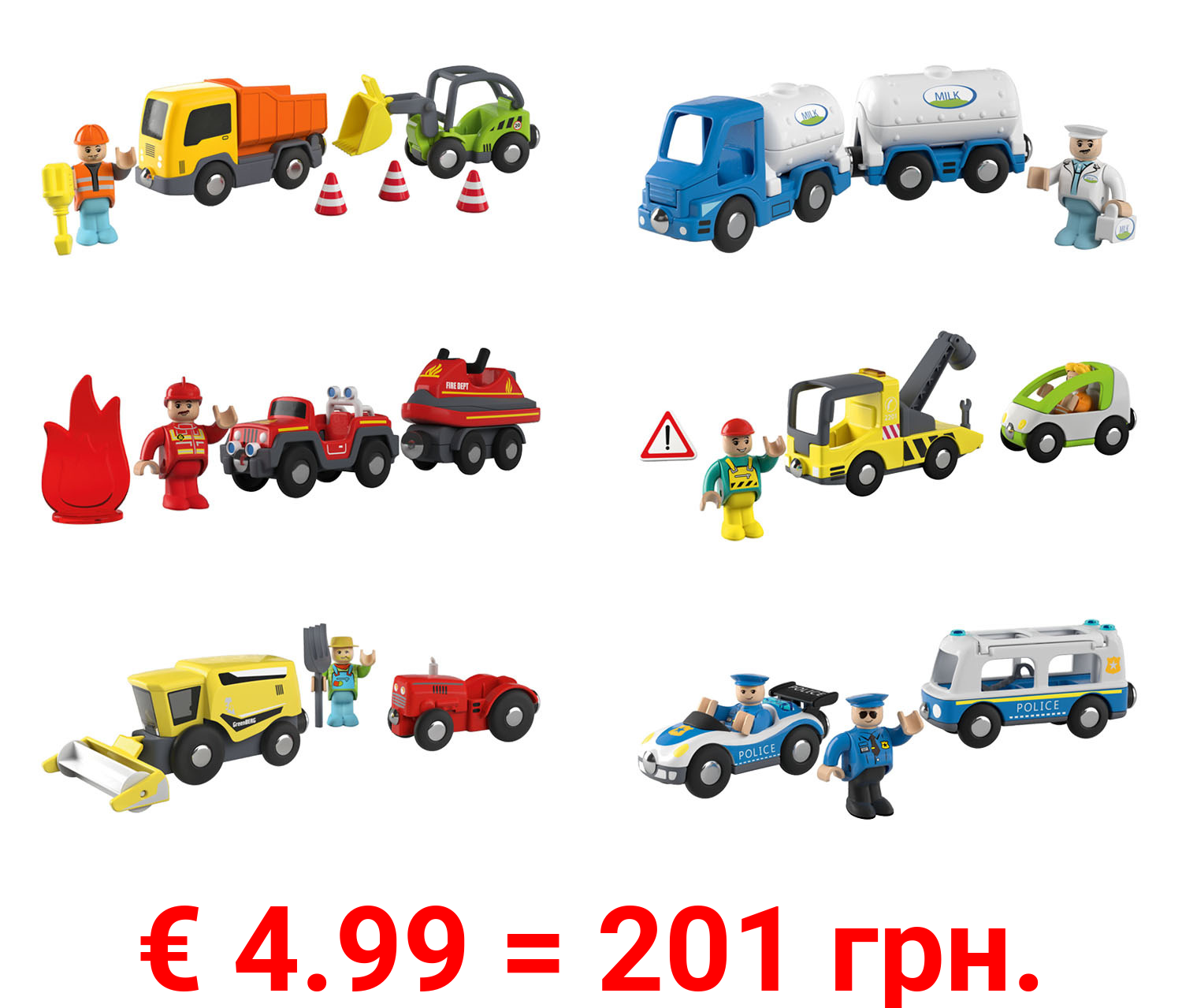 Playtive Themensets Fahrzeuge, mit Magnetkupplungen