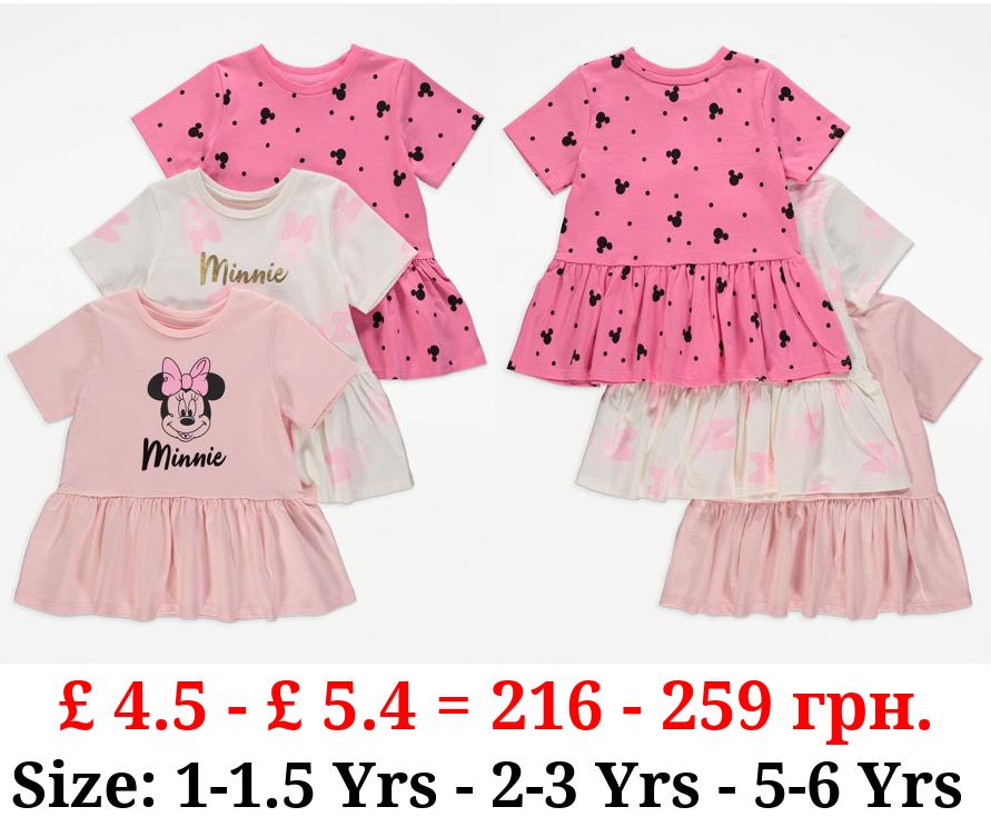 Disney Minnie Mouse Pink Peplum Tops 3 Pack