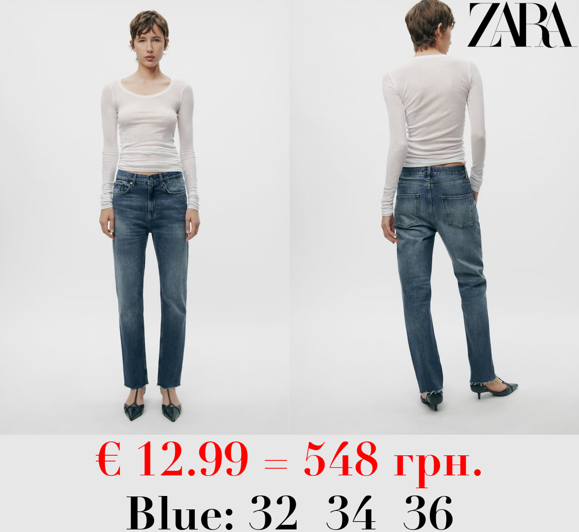 ZW COLLECTION SLIM FIT MID-RISE JEANS